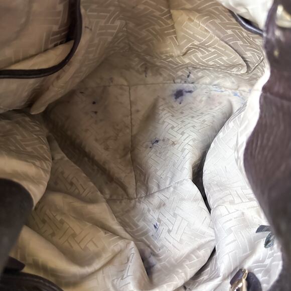 Cole Haan Chocolate Brown Handbag with Gold Accents - Picture 12 of 14